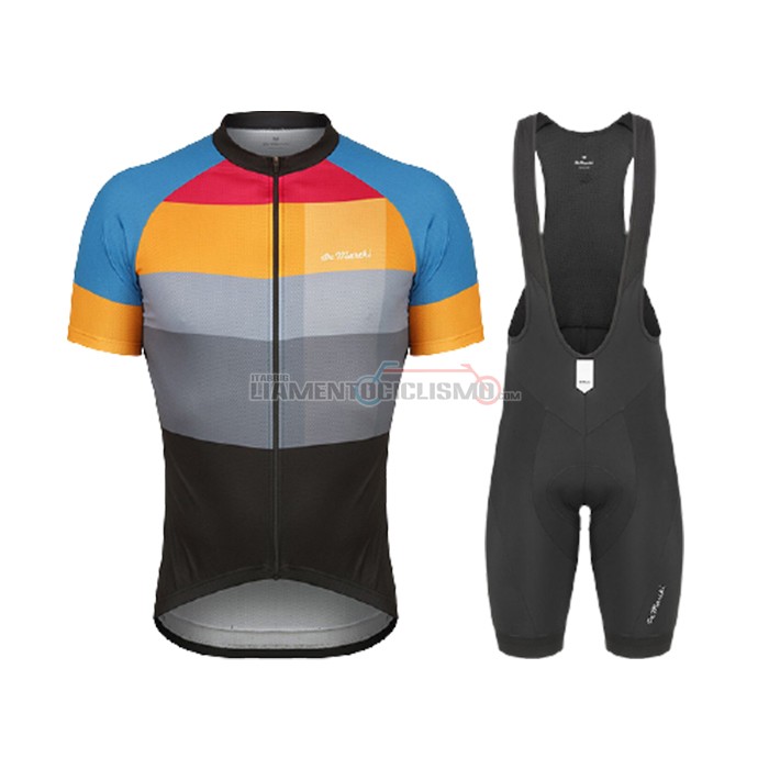 Abbigliamento Ciclismo De Marchi Manica Corta 2021 Giallo Blu Grigio